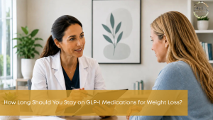 Patient discussing long-term GLP-1 treatment with a medical weight loss provider
